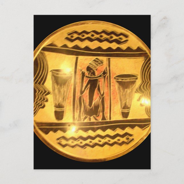 Beautiful Amazing Golden Red African Drummers Postcard (Front)