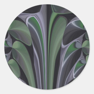 Beautiful Amazing Green Aurora Texture Art Design Classic Round Sticker