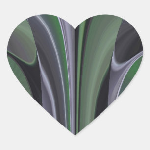 Beautiful Amazing Green Aurora Texture Art Design Heart Sticker