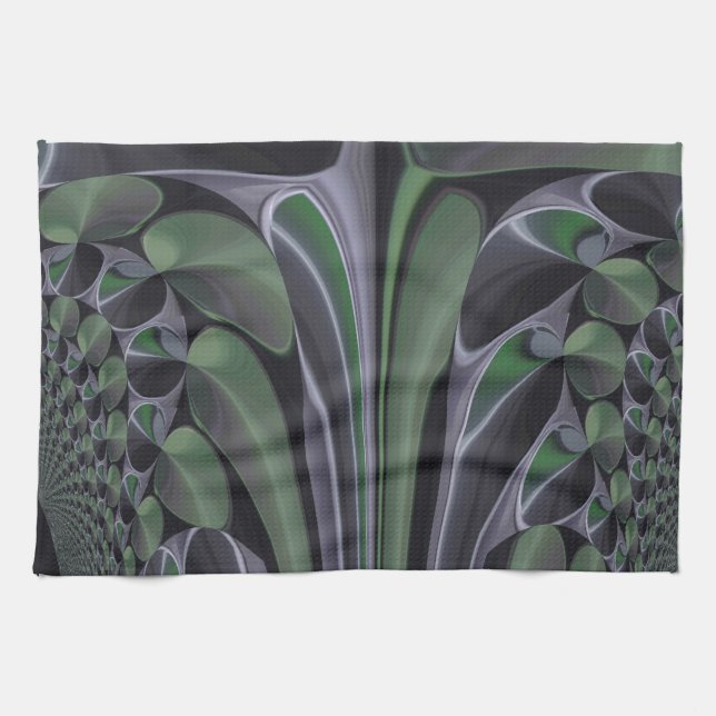 Beautiful Amazing Green Aurora Texture Art Design Kitchen Towel (Horizontal)