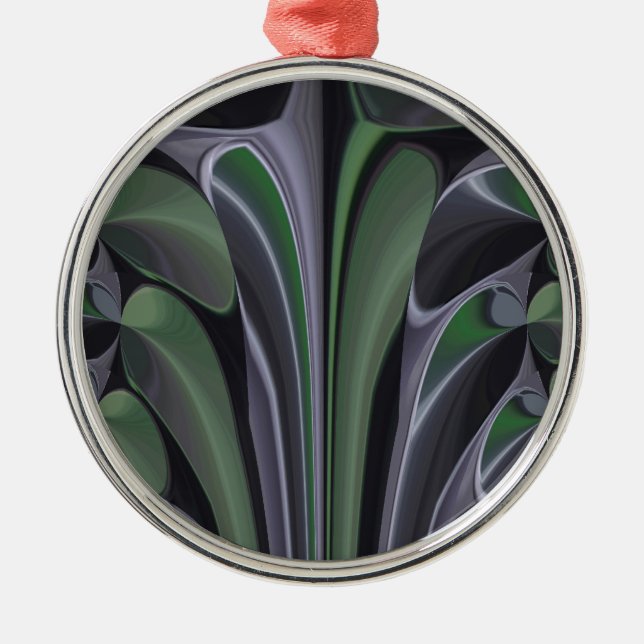 Beautiful Amazing Green Aurora Texture Art Design Metal Ornament (Front)