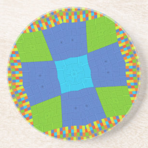 Beautiful Amazing Green Blue Cyan Art Print Design Coaster