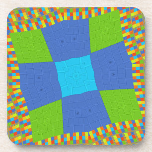Beautiful Amazing Green Blue Cyan Art Print Design Coaster