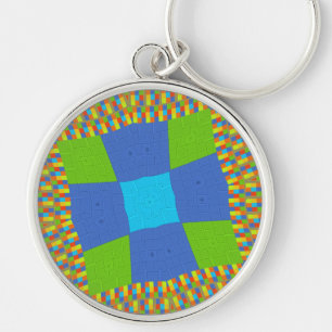 Beautiful Amazing Green Blue Cyan Art Print Design Keychain
