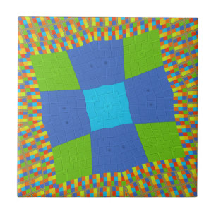 Beautiful Amazing Green Blue Cyan Art Print Design Tile
