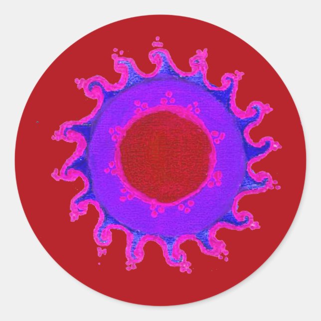 Beautiful Amazing Indian Motif Mehndi Maroon Art.  Sticker (Front)