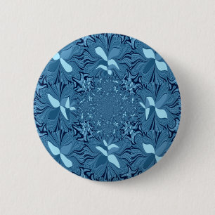 Beautiful Amazing Iridescent Blue Kaleidoscope Art 2 Inch Round Button