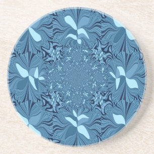 Beautiful Amazing Iridescent Blue Kaleidoscope Art Coaster