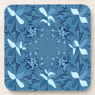 Beautiful Amazing Iridescent Blue Kaleidoscope Art Coaster