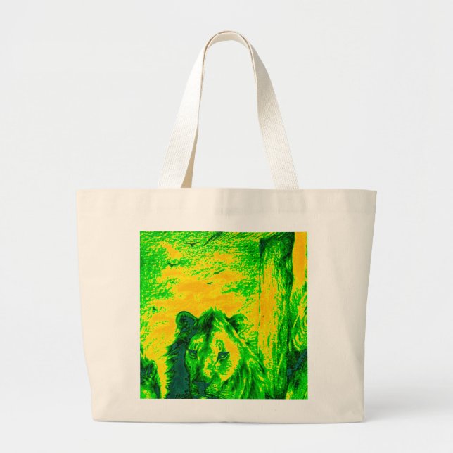 Beautiful Amazing Lion Simba Customize Product Large Tote Bag (Front)