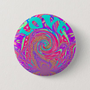 Beautiful Amazing Love Whirl Text Art Print Design 2 Inch Round Button
