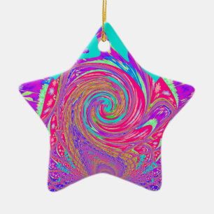 Beautiful Amazing Love Whirl Text Art Print Design Ceramic Ornament