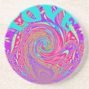 Beautiful Amazing Love Whirl Text Art Print Design Coaster