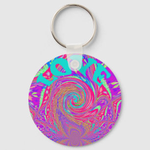 Beautiful Amazing Love Whirl Text Art Print Design Keychain