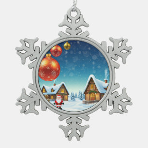 Beautiful Amazing Lovely Playful Christmas Design Snowflake Pewter Christmas Ornament