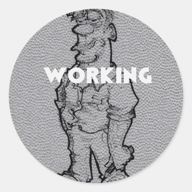 Beautiful Amazing  Pencil Sketch: Working Overtime Classic Round Sticker (Front)