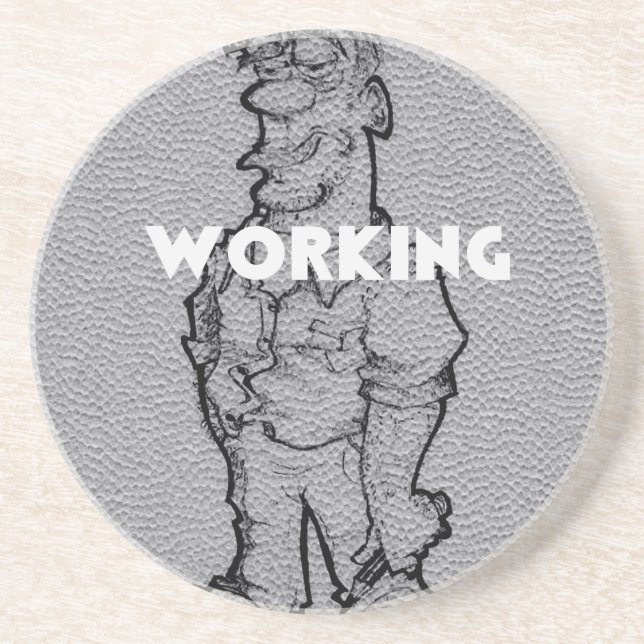 Beautiful Amazing  Pencil Sketch: Working Overtime Coaster (Front)
