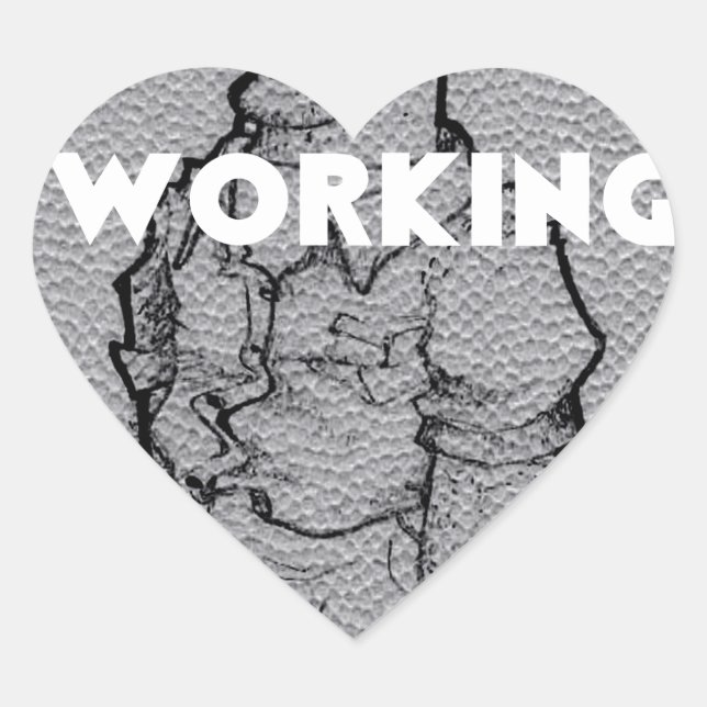 Beautiful Amazing  Pencil Sketch: Working Overtime Heart Sticker (Front)