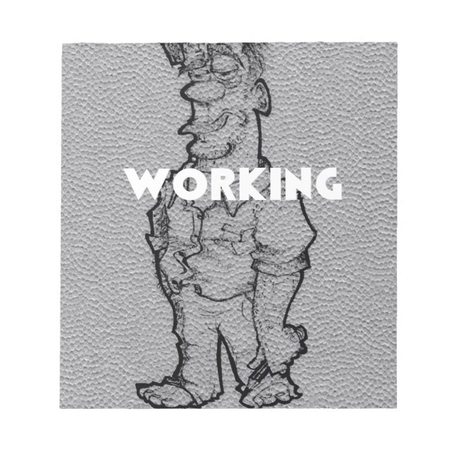 Beautiful Amazing  Pencil Sketch: Working Overtime Notepad (Front)