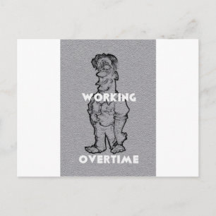Beautiful Amazing  Pencil Sketch: Working Overtime Postcard