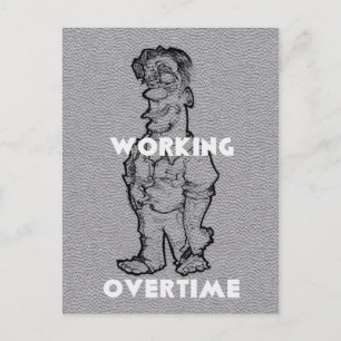 Beautiful Amazing  Pencil Sketch: Working Overtime Postcard