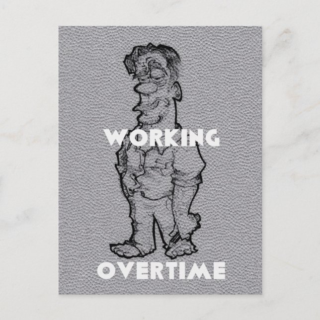 Beautiful Amazing  Pencil Sketch: Working Overtime Postcard (Front)