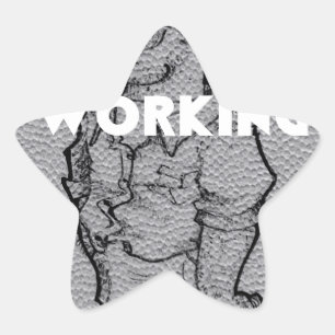 Beautiful Amazing  Pencil Sketch: Working Overtime Star Sticker