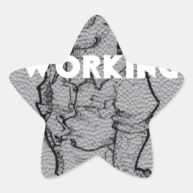 Beautiful Amazing  Pencil Sketch: Working Overtime Star Sticker (Front)