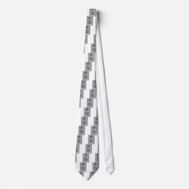 Beautiful Amazing  Pencil Sketch: Working Overtime Tie (Front)