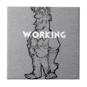 Beautiful Amazing  Pencil Sketch: Working Overtime Tile