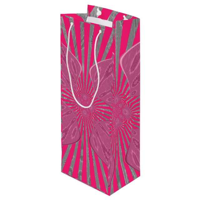Beautiful Amazing Pink Spades abstract art Design Wine Gift Bag (Back Angled)