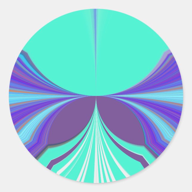 Beautiful amazing Purple Cyan motif Pattern Design Classic Round Sticker (Front)