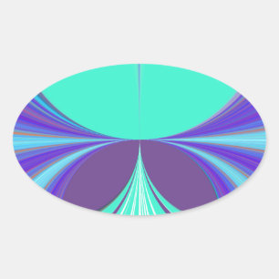 Beautiful amazing Purple Cyan motif Pattern Design Oval Sticker