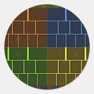 Beautiful Amazing Rainbow Colour Geometrical Desig Classic Round Sticker