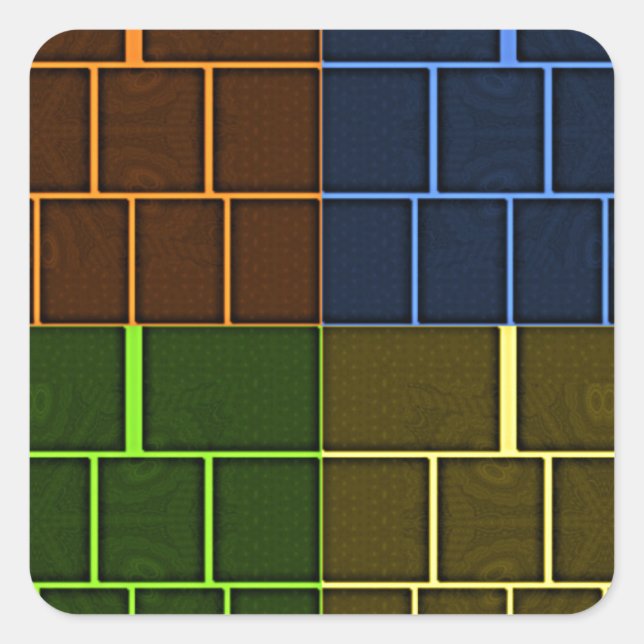 Beautiful Amazing Rainbow Colour Geometrical Desig Square Sticker (Front)
