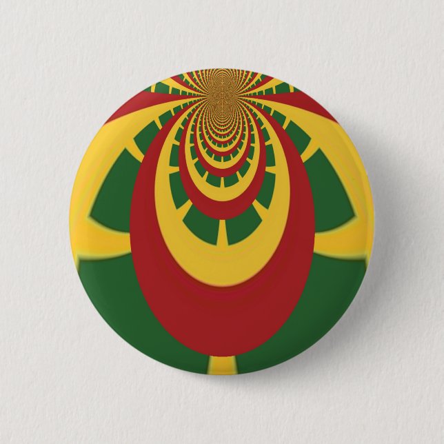 Beautiful Amazing Rasta Colours Art Print 2 Inch Round Button (Front)