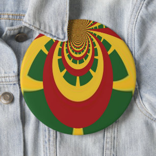 Beautiful Amazing Rasta Colours Art Print 6 Inch Round Button