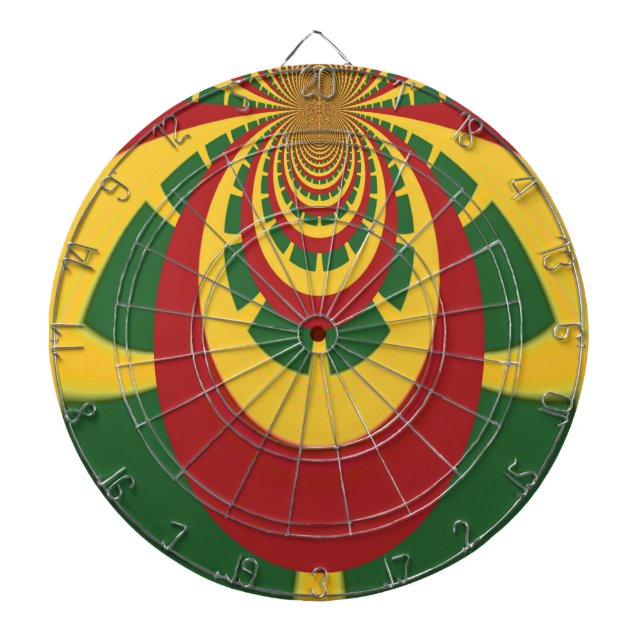 Beautiful Amazing Rasta Colours Art Print Dartboard (Front)