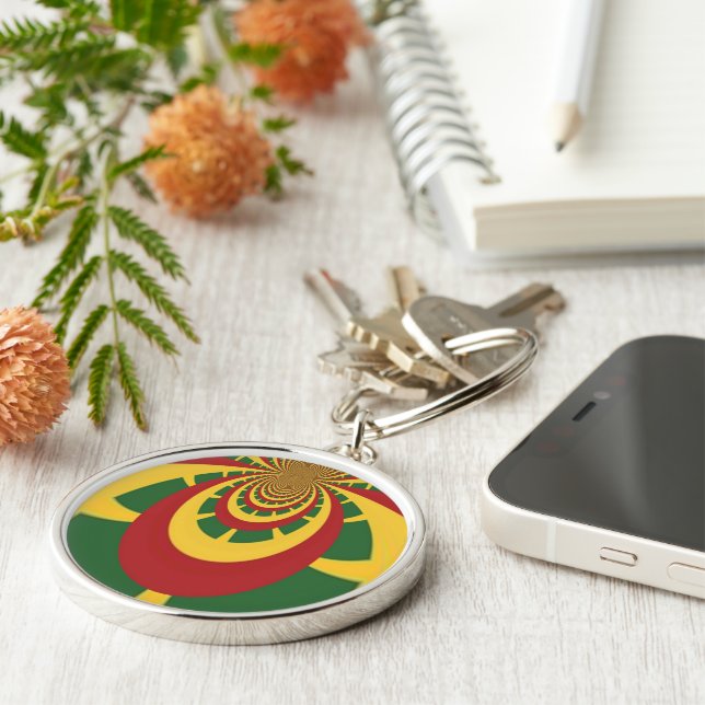 Beautiful Amazing Rasta Colours Art Print Keychain (Side)