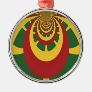 Beautiful Amazing Rasta Colours Art Print Metal Ornament