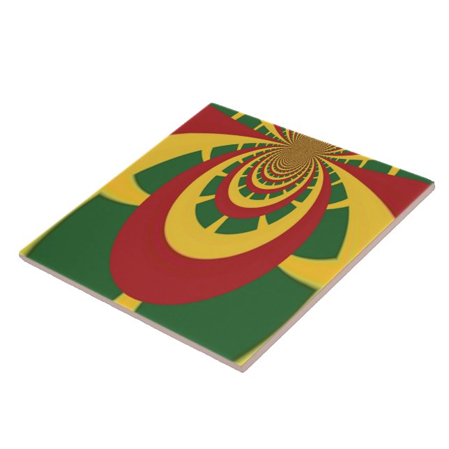 Beautiful Amazing Rasta Colours Art Print Tile (Side)