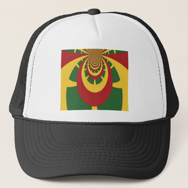 Beautiful Amazing Rasta Colours Art Print Trucker Hat (Front)