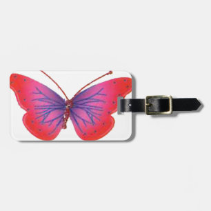 Beautiful Amazing red pink and purple butterfly  Luggage Tag