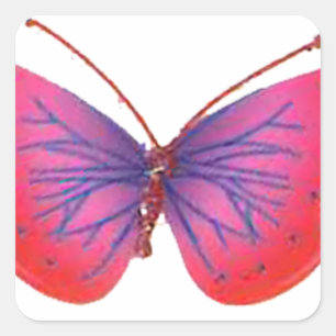 Beautiful Amazing red pink and purple butterfly Square Sticker