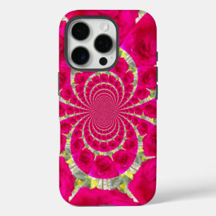 Beautiful Amazing Red Roses Kaleidoscope Pattern iPhone 16 Pro Case