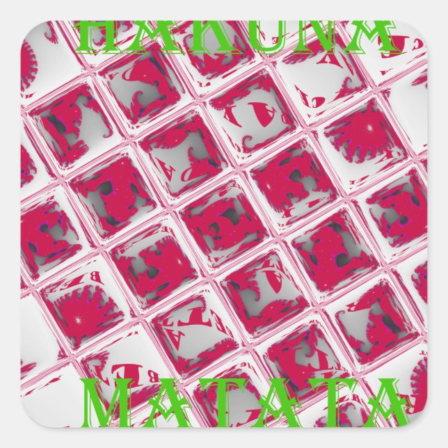 Beautiful Amazing Red Stylish Mirror Image Art  Square Sticker (Front)