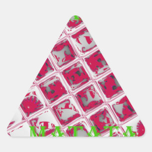 Beautiful Amazing Red Stylish Mirror Image Art  Triangle Sticker