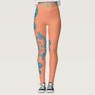 Beautiful amazing salmon monogram colour design leggings