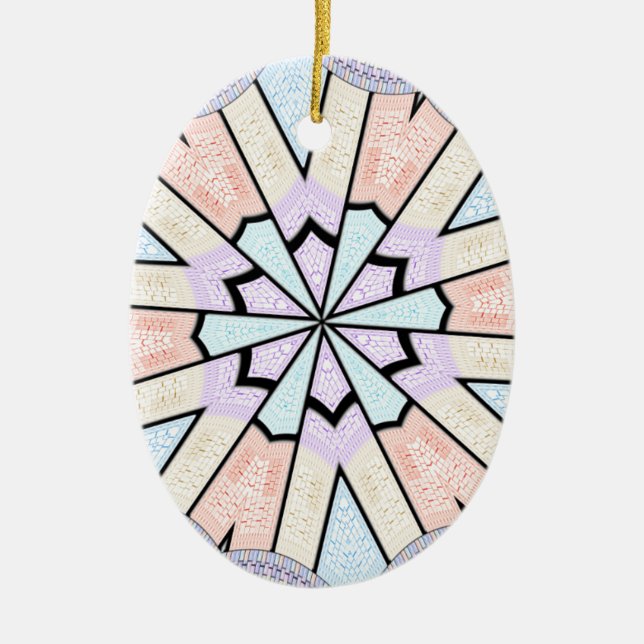 Beautiful Amazing Soft Pastel Geometric Art Print Ceramic Ornament (Front)