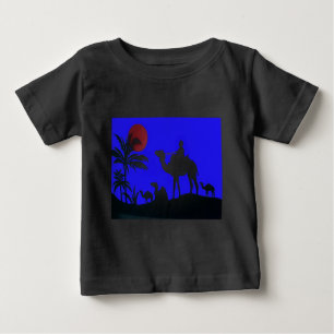 Beautiful Amazing Sunset Camel Safari Art Print Baby T-Shirt
